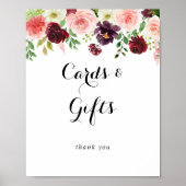 Lentebloemen Calligrafie Kaarten en Cadeaus Bord Poster (Voorkant)