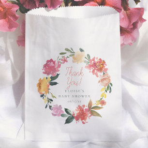 Lentebloemen Eenvoudige Meisje Baby Shower Dankjew Bedankzakje