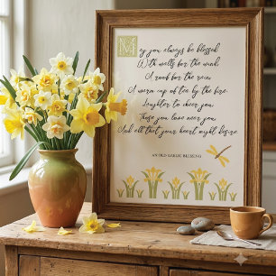 Lentebloemen Gaelic Zegen Poster