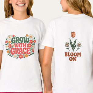 Lentebloemen groeien met gratie Retro T-shirt