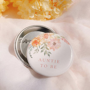 Lentebloemen Meisje Baby Shower Tante Wordt Ronde Button 5,7 Cm