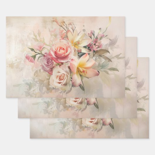 lentebloemen Moederdag Inpakpapier Vel (Set)