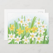 Lentebloemen narcissen briefkaart (Voorkant / Achterkant)