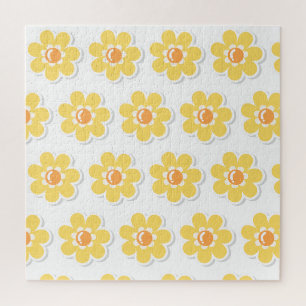 Lentebloemen op wit legpuzzel