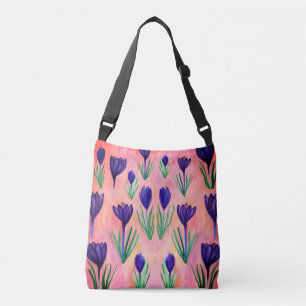 Lentebloemen, Paarse krokus body bag Crossbody Tas
