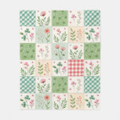 Lentebloemen Patchwork Dekbed Vloerbed Fleece Deken (Voorkant)