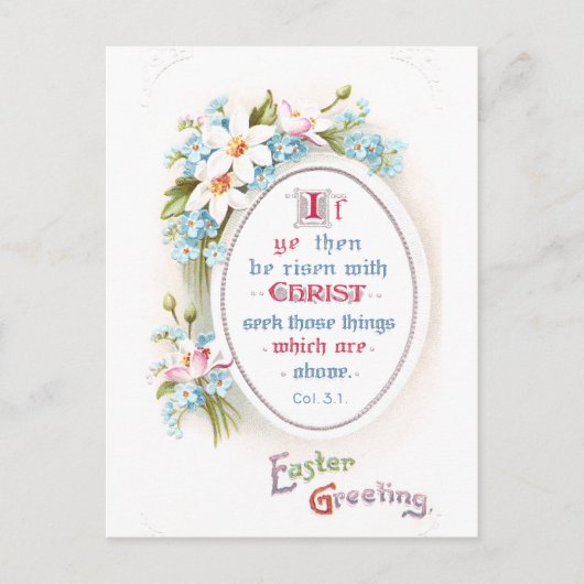 Lentebloemen Religieus  Pasen Feestdagenkaart (Voorkant)