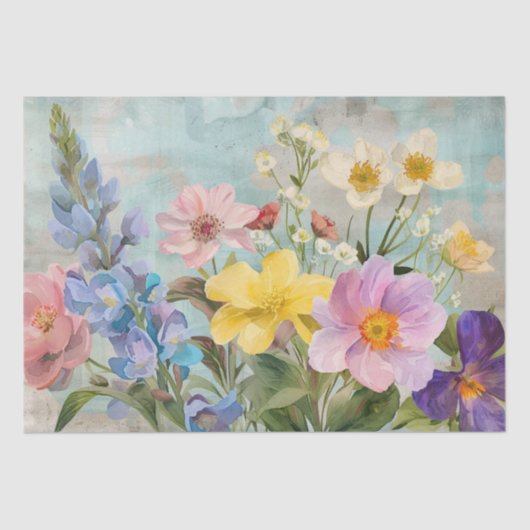  lentebloemen tissuepapier (Voorkant)