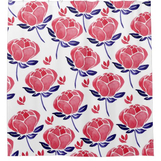 Lentebloemen, waterverf naadloos patroon. douchegordijn (Voorkant)