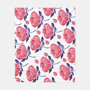 Lentebloemen, waterverf naadloos patroon. fleece deken