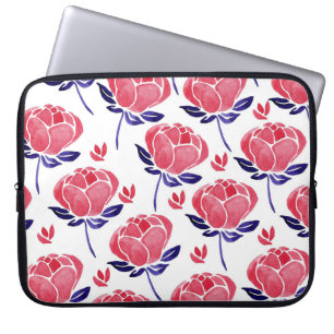 Lentebloemen, waterverf naadloos patroon. laptop sleeve