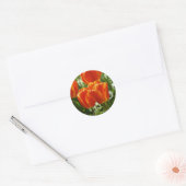 Lentebloementuin Ronde Sticker (Envelop)