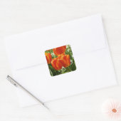 Lentebloementuin Vierkante Sticker (Envelop)