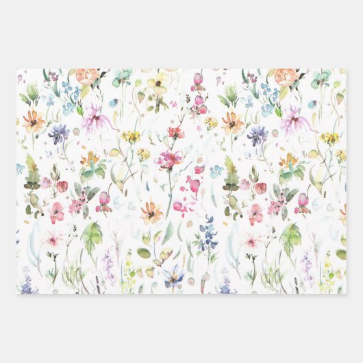 Lentebloemenweide Bloementuin Begroeiing Inpakpapier Vel (Voorkant)