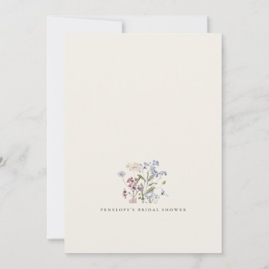 Lentebloemenweide Tuin Bruiloft Feest Kaart (Achterkant)