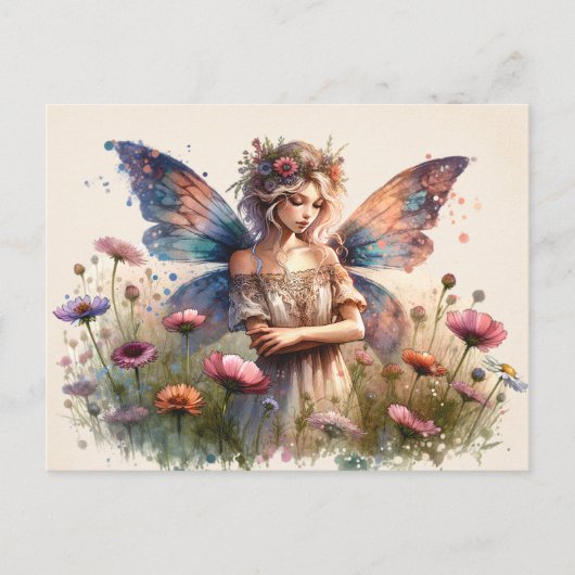 lentebloemfee, Boho decoupage, Briefkaart (Voorkant)