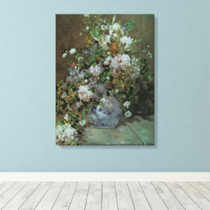 Lentebloemstuk door Pierre Renoir, Vintage Bloemen Canvas Afdruk