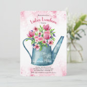 Lentebloemstuk in gietkan Uitnodiging voor lunch (Staand voorkant)