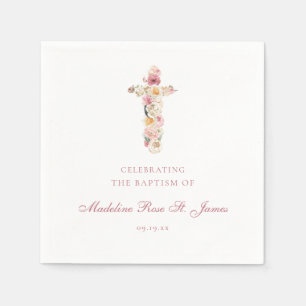 Lentebloesems Bloemenkruis Doop Christening Servet