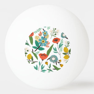Lentebloesems: naadloos bloemenpatroon pingpongballen