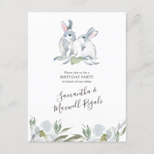 Lentebunny-verjaardag Uitnodiging Briefkaart