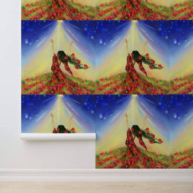 lentedame behang (Applicatie)