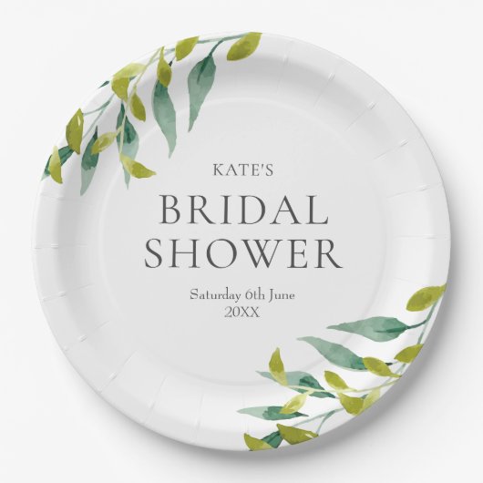 Lentegroen Weide Bladeren Bruiloft Papieren Bordje (Voorkant)