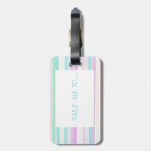 Lentekleuren in strepen bagagelabel (Achterkant verticaal)