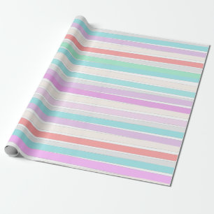 Lentekleuren in strepen cadeaupapier