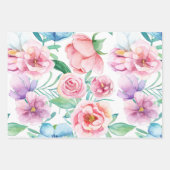 Lentekleuren in strepen inpakpapier vel (Voorkant 2)