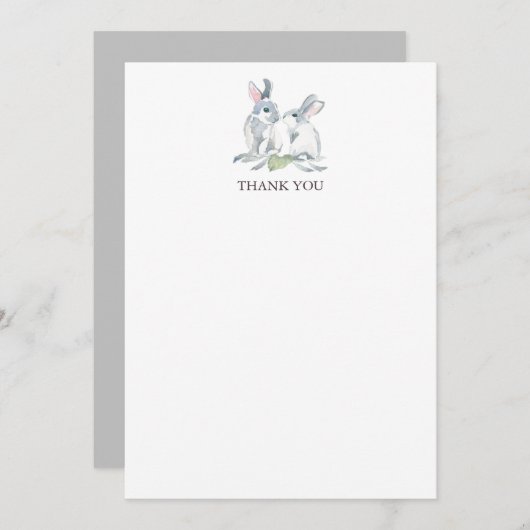 Lentekonijn Persoonlijk Briefpapier Bedankt Notitiekaartje (Voorkant / Achterkant)