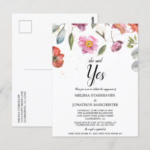  lentekort Ze zei ja tegen Engagement Party Briefkaart