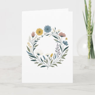 Lentekrans van bloemen kaart