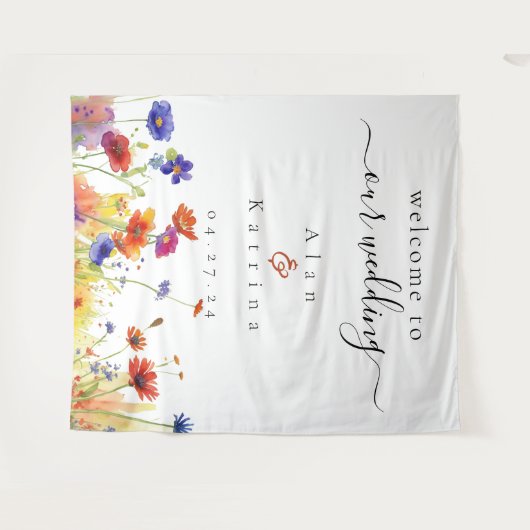 Lentekruidbloemen Tapijt Wandkleed (Voorkant (horizontaal))