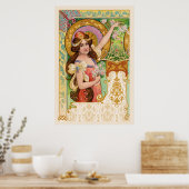 Lentekunstposter in Art Nouveau-stijl Poster (Keuken)