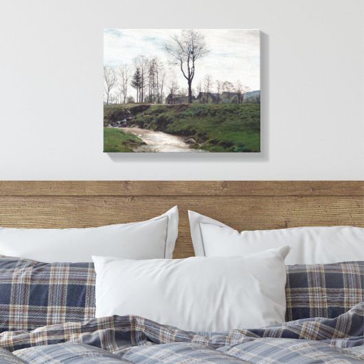 Lentelandschap met een grillige Frantisek Kavan Canvas Afdruk (Insitu (Slaapkamer))