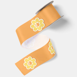Lentemadeliefjes op pastel lichtgroen lint