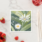 Lentemadeliefjes | Waterverf Witte Bloementuin Servet (Insitu)