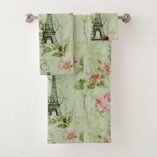 lentemunt roze florale paris eiffeltoren bad handdoek