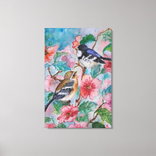 Lentemus Sparrows Schilderij Canvas Print