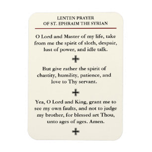 Lenten Prayer van St. Ephraim de Syrische Magneet