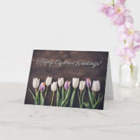 Lentenequinox met tulpen en houten schoonheid