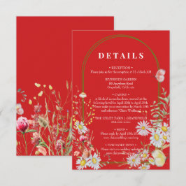 Lentenzomer Wilde Bloem Vurig Rode Envelopkaart Informatiekaartje