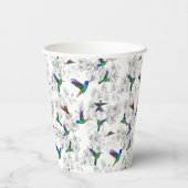 Lentepapier met kleurrijke vogels die vliegen in o papieren bekers (Achterkant)