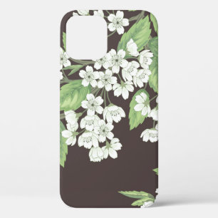 Lentepatroon, groene takken naadloos. iPhone 12 hoesje