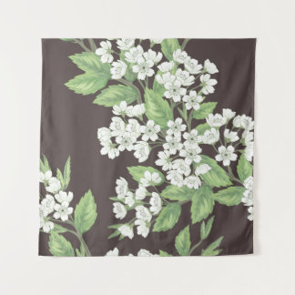 Lentepatroon, groene takken naadloos. wandkleed