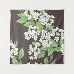 Lentepatroon, groene takken naadloos. wandkleed