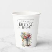 Lenteregen Bloemen Vaas Bruidsdouche Papieren Bekers (Achterkant)