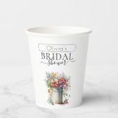 Lenteregen Bloemen Vaas Bruidsdouche Papieren Bekers (Voorkant)