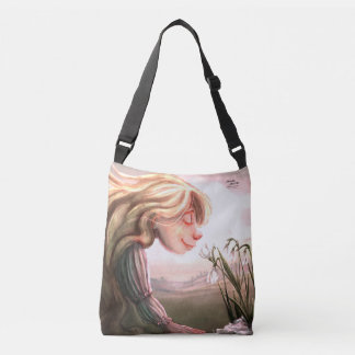 Lenteregenjas meisje Illustratie Schoudertas Crossbody Tas